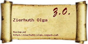Zierhuth Olga névjegykártya